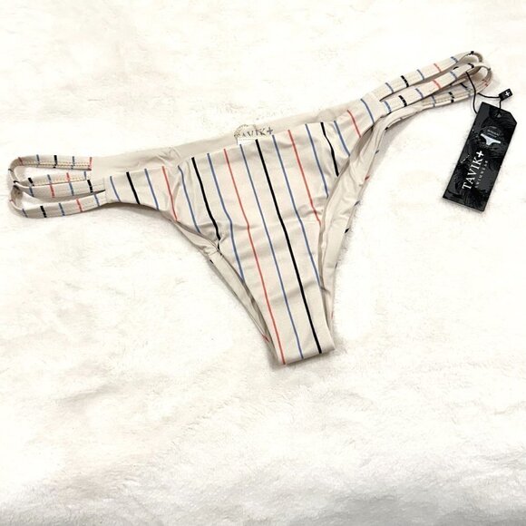 NWT Tavik Vine Cutout Swim Bottom in Horizon Stripe Tapioca - Large - Picture 2 of 8
